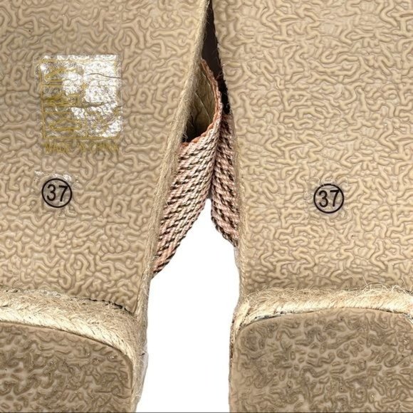 NorthStyle Espadrille Sandals Slip-on Block Heel Criss-Cross Pink Gold Size 37 - Picture 7 of 12